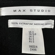 Load image into Gallery viewer, Merino Wool Cardigan Black Gold Button Small