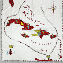 Load image into Gallery viewer, Vintage Caribbean Sea Silk Souvenir Scarf 35"