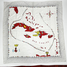 Load image into Gallery viewer, Vintage Caribbean Sea Silk Souvenir Scarf 35"