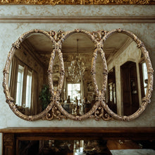 Load image into Gallery viewer, Mid Century Gold Ornate Bassett Triple Ring Mirror