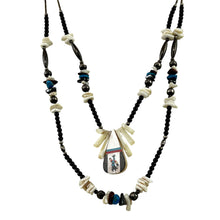 Load image into Gallery viewer, Native American Silver Bead Turquoise Pendant Necklace