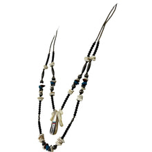 Load image into Gallery viewer, Native American Silver Bead Turquoise Pendant Necklace