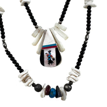 Load image into Gallery viewer, Native American Silver Bead Turquoise Pendant Necklace