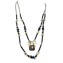 Load image into Gallery viewer, Native American Silver Bead Turquoise Pendant Necklace