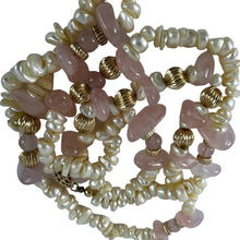 Load image into Gallery viewer, Beaded Rose Quartz Crystal Women's Necklace