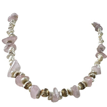 Load image into Gallery viewer, Beaded Rose Quartz Crystal Women's Necklace