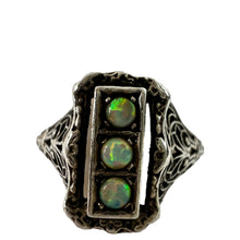 Load image into Gallery viewer, Vintage Natural Green Fire Opal 925 Sterling Silver Women Ring Jewelry