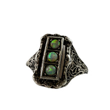 Load image into Gallery viewer, Vintage Natural Green Fire Opal 925 Sterling Silver Women Ring Jewelry