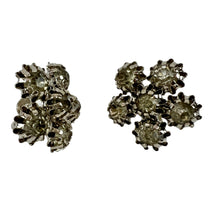 Load image into Gallery viewer, Mid Century Clip On Cluster Crystal Women Earrings