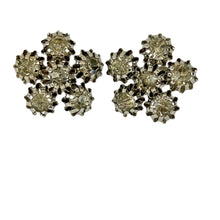 Load image into Gallery viewer, Mid Century Clip On Cluster Crystal Women Earrings