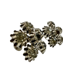 Load image into Gallery viewer, Mid Century Clip On Cluster Crystal Women Earrings