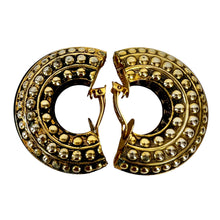 Load image into Gallery viewer, Hoop Woman Half Moon Earrings Gold Tone