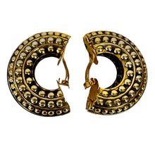 Load image into Gallery viewer, Hoop Woman Half Moon Earrings Gold Tone