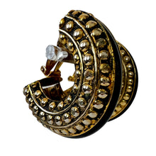 Load image into Gallery viewer, Hoop Woman Half Moon Earrings Gold Tone