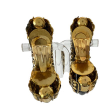 Load image into Gallery viewer, Hoop Woman Half Moon Earrings Gold Tone