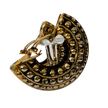 Load image into Gallery viewer, Hoop Woman Half Moon Earrings Gold Tone