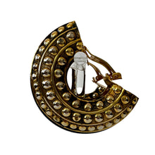 Load image into Gallery viewer, Hoop Woman Half Moon Earrings Gold Tone