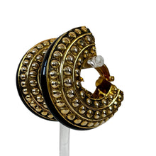 Load image into Gallery viewer, Hoop Woman Half Moon Earrings Gold Tone