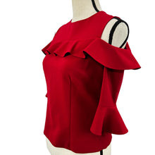 Load image into Gallery viewer, Ricky Freeman Cold Shoulder Blouse Womens Red Top Size 2