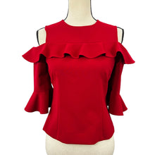 Load image into Gallery viewer, Ricky Freeman Cold Shoulder Blouse Womens Red Top Size 2