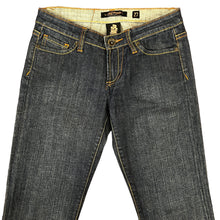 Load image into Gallery viewer, Y2K Ed Hardy Swarovski Crystal Skull Low Rise Flare Jeans Size 27