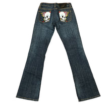 Load image into Gallery viewer, Skull Pockets Type Low Rise Flare Women Jeans Size: 27