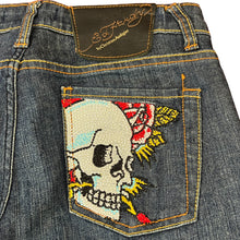 Load image into Gallery viewer, Skull Pockets Type Low Rise Flare Women Jeans Size: 27