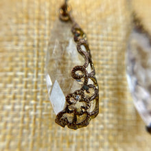 Load image into Gallery viewer, Elegant Faceted Teardrop Dangle Earrings 1.5"