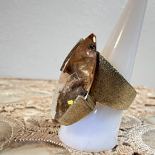 Load image into Gallery viewer, Vintage Signed Champagne Crystal Marquise Cocktail Statement Ring Size 8.5