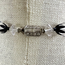 Load image into Gallery viewer, Antique Art Deco Cut Crystal Filigree Tassel Necklace 14.5"