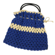 Load image into Gallery viewer, Vintage Blue Crochet Tote Purse