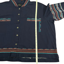 Load image into Gallery viewer, Embroidered Navy Blue Shirt Jacket Size 2X