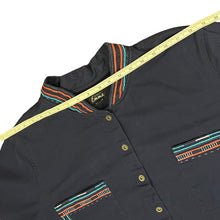 Load image into Gallery viewer, Embroidered Navy Blue Shirt Jacket Size 2X