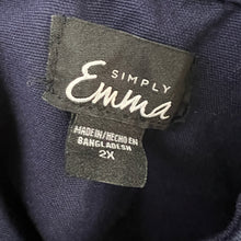 Load image into Gallery viewer, Embroidered Navy Blue Shirt Jacket Size 2X