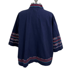 Load image into Gallery viewer, Embroidered Navy Blue Shirt Jacket Size 2X