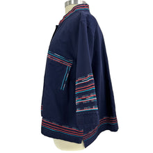 Load image into Gallery viewer, Embroidered Navy Blue Shirt Jacket Size 2X