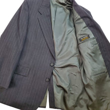 Load image into Gallery viewer, Hart Schaffner Marx Men’s Gray Striped Virgin Wool Suit Size 42R Pants W38"