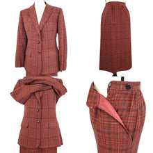 Load image into Gallery viewer, Vintage Red Wool Skirt Suit Size Small