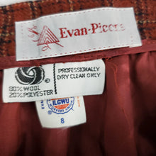 Load image into Gallery viewer, VTG Red Plaid Wool Blazer Skirt Suit Set Size Small USA