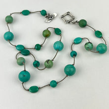 Load image into Gallery viewer, 925 Sterling Silver Turquoise Bead Necklace