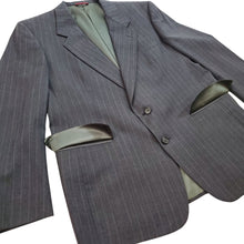 Load image into Gallery viewer, Hart Schaffner Marx Men’s Gray Striped Virgin Wool Suit Size 42R Pants W38"