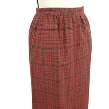 Load image into Gallery viewer, VTG Red Plaid Wool Blazer Skirt Suit Set Size Small USA