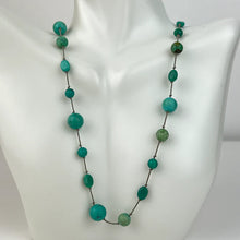 Load image into Gallery viewer, 925 Sterling Silver Turquoise Bead Necklace 17.5"