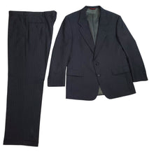 Load image into Gallery viewer, Hart Schaffner Marx Men’s Gray Striped Virgin Wool Suit Size 42R Pants W38"
