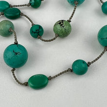 Load image into Gallery viewer, 925 Sterling Silver Turquoise Bead Necklace 17.5"