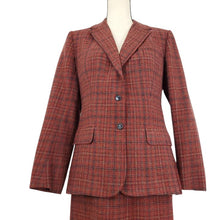 Load image into Gallery viewer, VTG Red Plaid Wool Blazer Skirt Suit Set Size Small USA