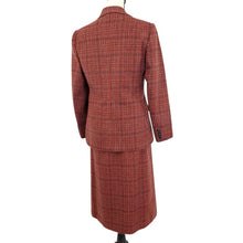 Load image into Gallery viewer, VTG Red Plaid Wool Blazer Skirt Suit Set Size Small USA