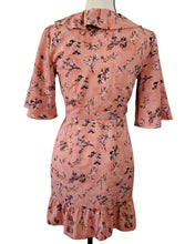 Load image into Gallery viewer, Top Shop Off Duty Ruffle Wrap Dress Floral Pink US 2 UK 6 EUR34