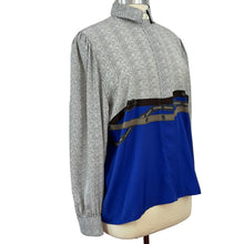Load image into Gallery viewer, Sarge Nancel Paris Vintage Long Sleeve Blouse Black Stripes Gray