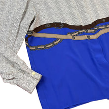 Load image into Gallery viewer, Sarge Nancel Paris Vintage Long Sleeve Blouse Black Stripes Gray